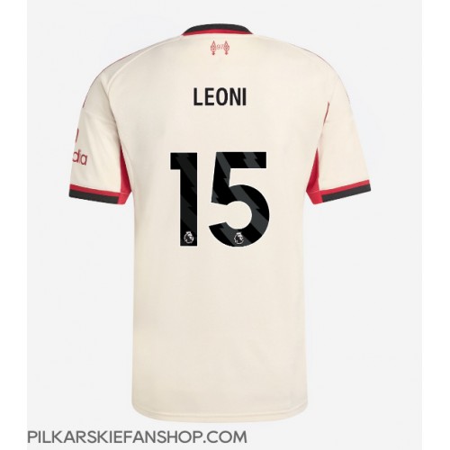 Koszulka piłkarska Liverpool Giovanni Leoni #15 Strój wyjazdowy 2025-26 tanio Krótki Rękaw Koszulka piłkarska Liverpool Giovanni Leoni #15 Strój wyjazdowy 2025-26 tanio Krótki Rękaw